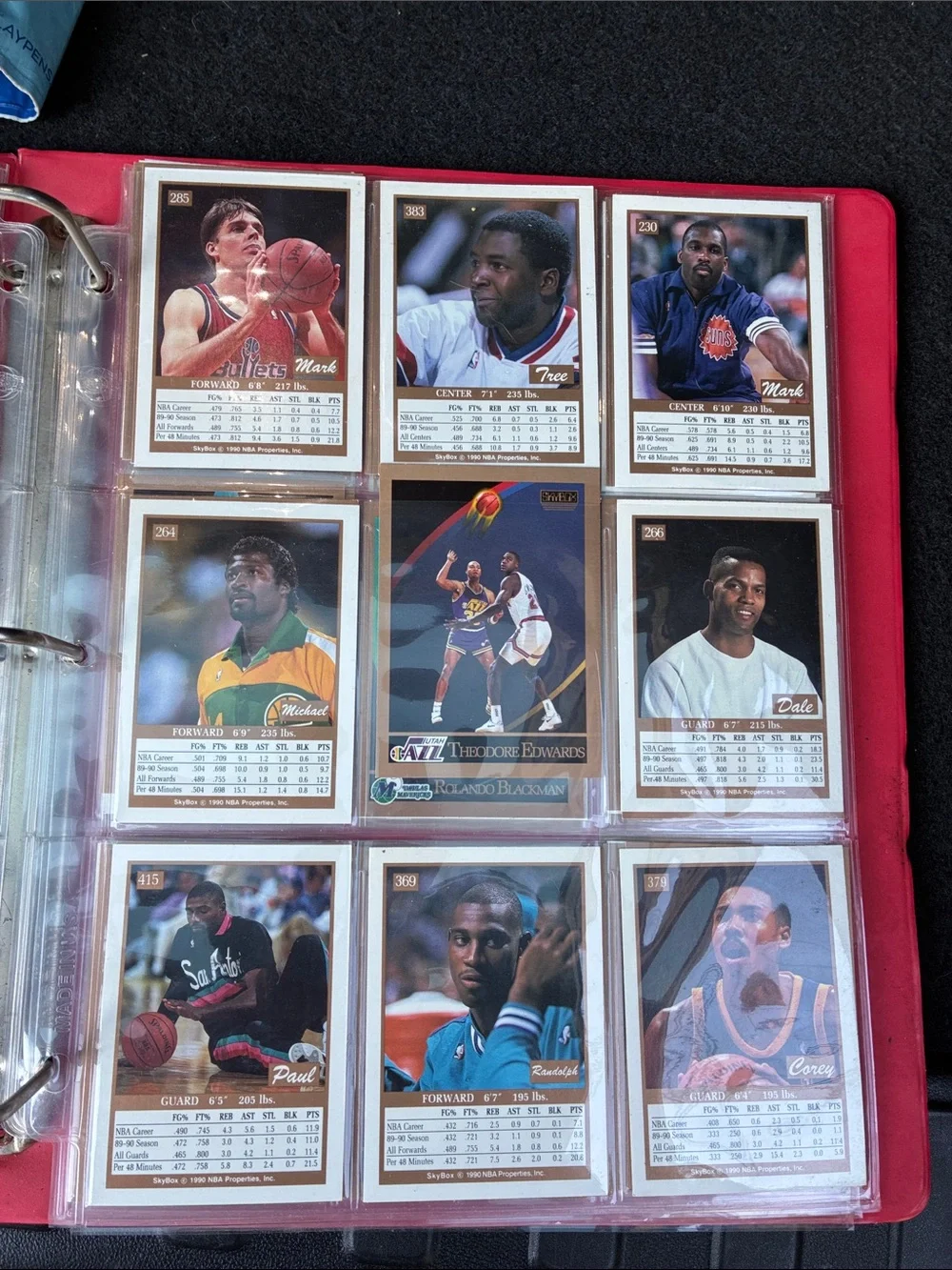 NBA Cards in Collectors Album Plastic Binder